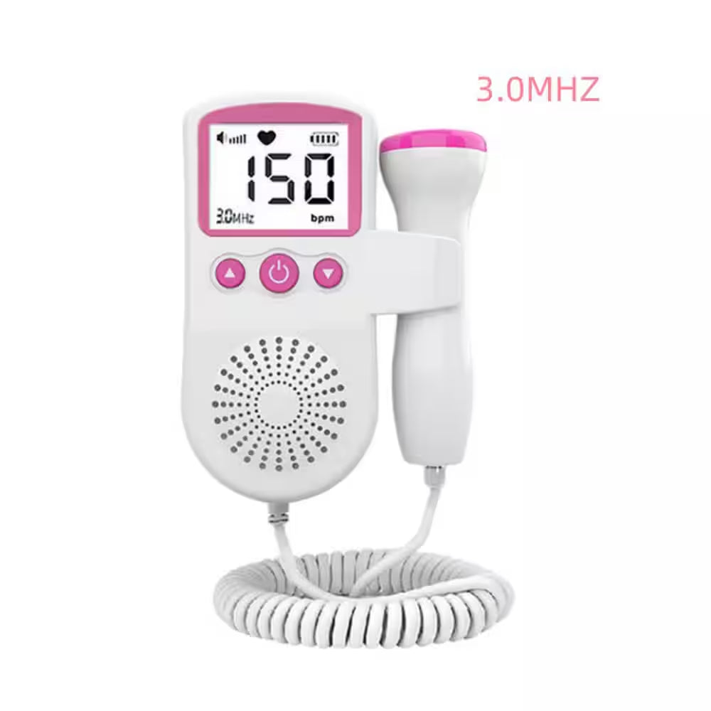 Fetal Heart Rate Monitor Home Pregnancy Baby Fetal Sound Heart Rate Detector in Pink