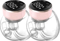 Wearable Breast Pump Hands Free of Longer Battery Life & LED Display, Portable Electric Breast Pump with 3 Modes & 9 Levels & Low Noise, 24 Mm Flange, 2 Pcs Pink