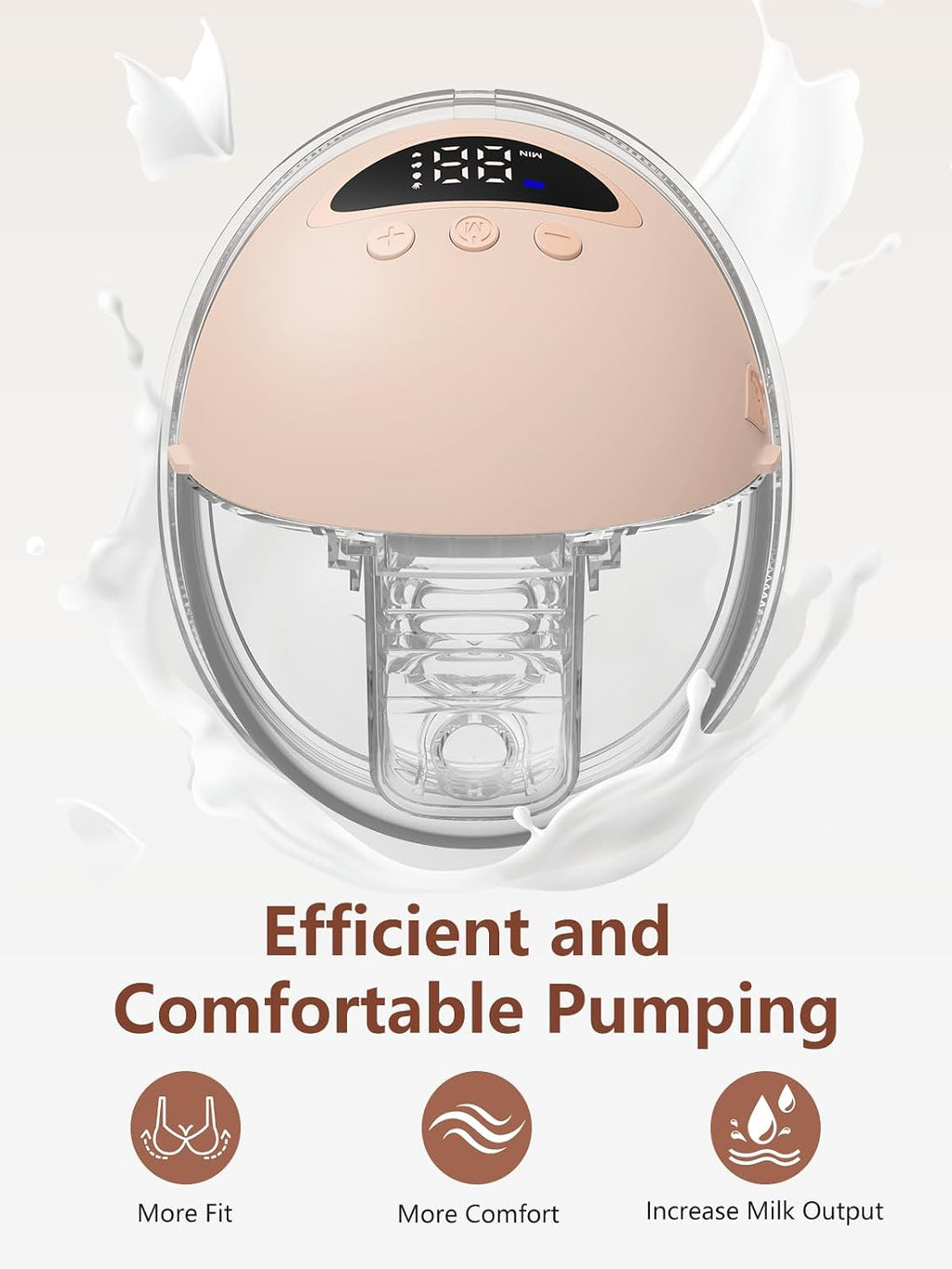 Hands Free Breast Pump, Wearable Breastfeeding Pump, Lightweight Portable Electric Pump 4 Modes & 12 Suction Levels, Comfortable & Low Noise, 24Mm Flange, 2 Pack Pink