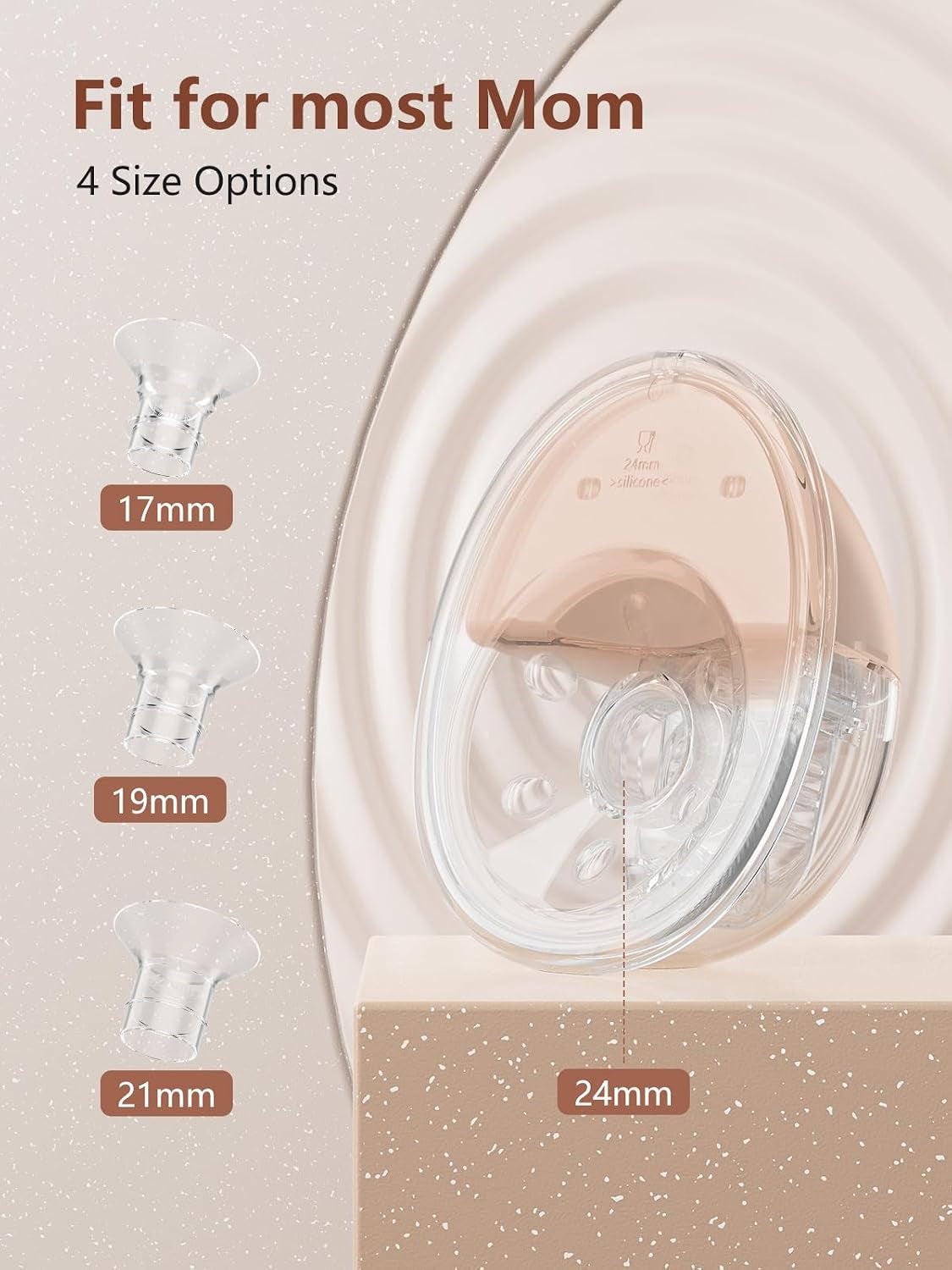 Hands Free Breast Pump, Wearable Breastfeeding Pump, Lightweight Portable Electric Pump 4 Modes & 12 Suction Levels, Comfortable & Low Noise, 24Mm Flange, 2 Pack Pink