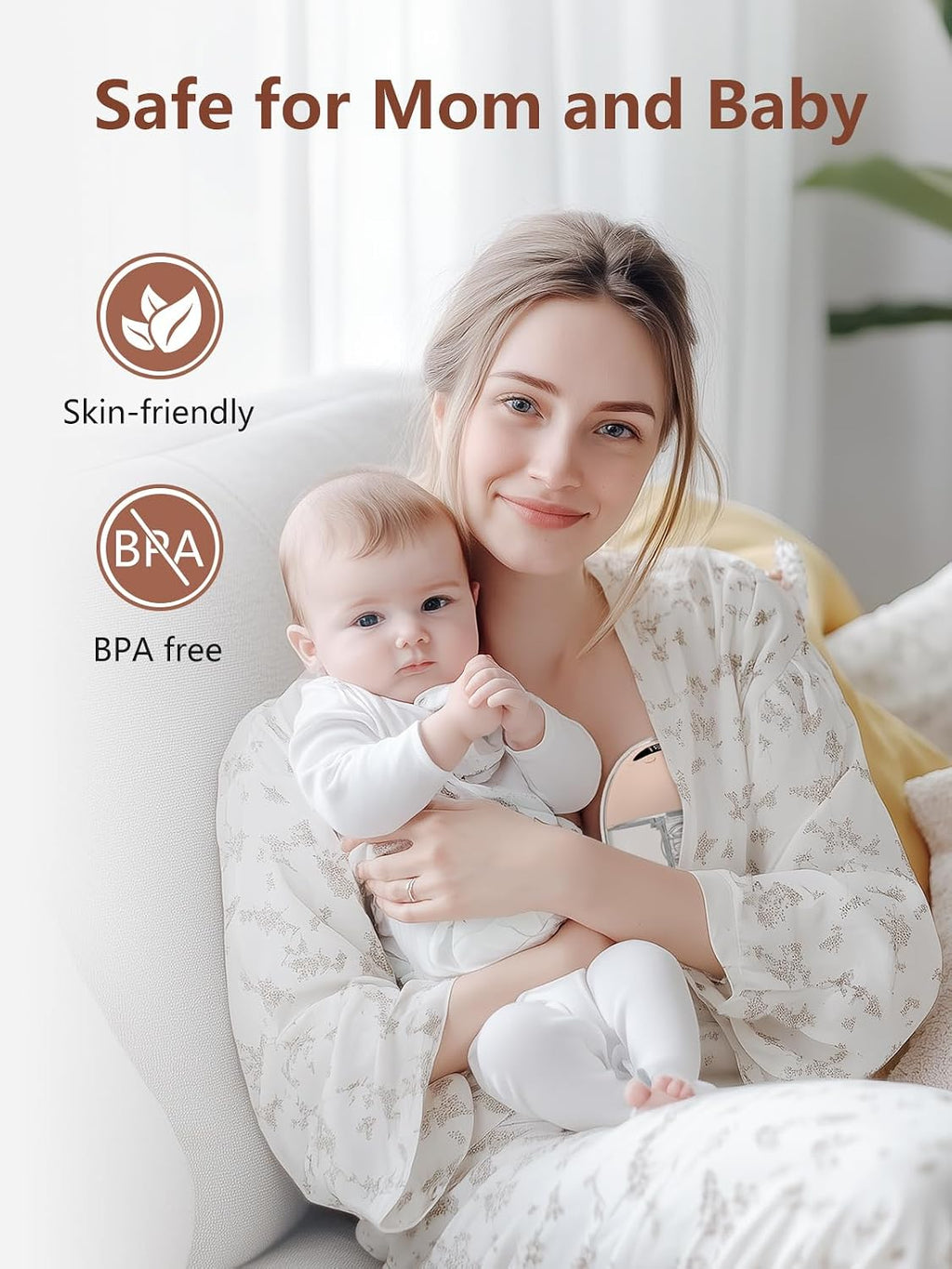 Hands Free Breast Pump, Wearable Breastfeeding Pump, Lightweight Portable Electric Pump 4 Modes & 12 Suction Levels, Comfortable & Low Noise, 24Mm Flange, 2 Pack Pink