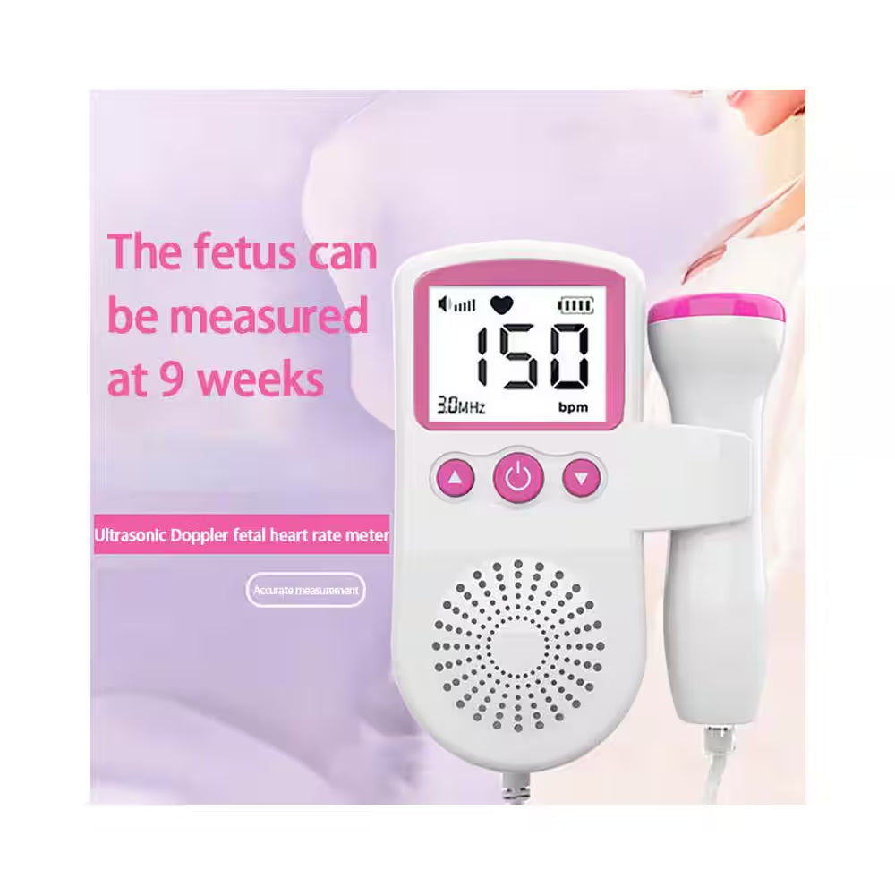 Fetal Heart Rate Monitor Home Pregnancy Baby Fetal Sound Heart Rate Detector in Pink