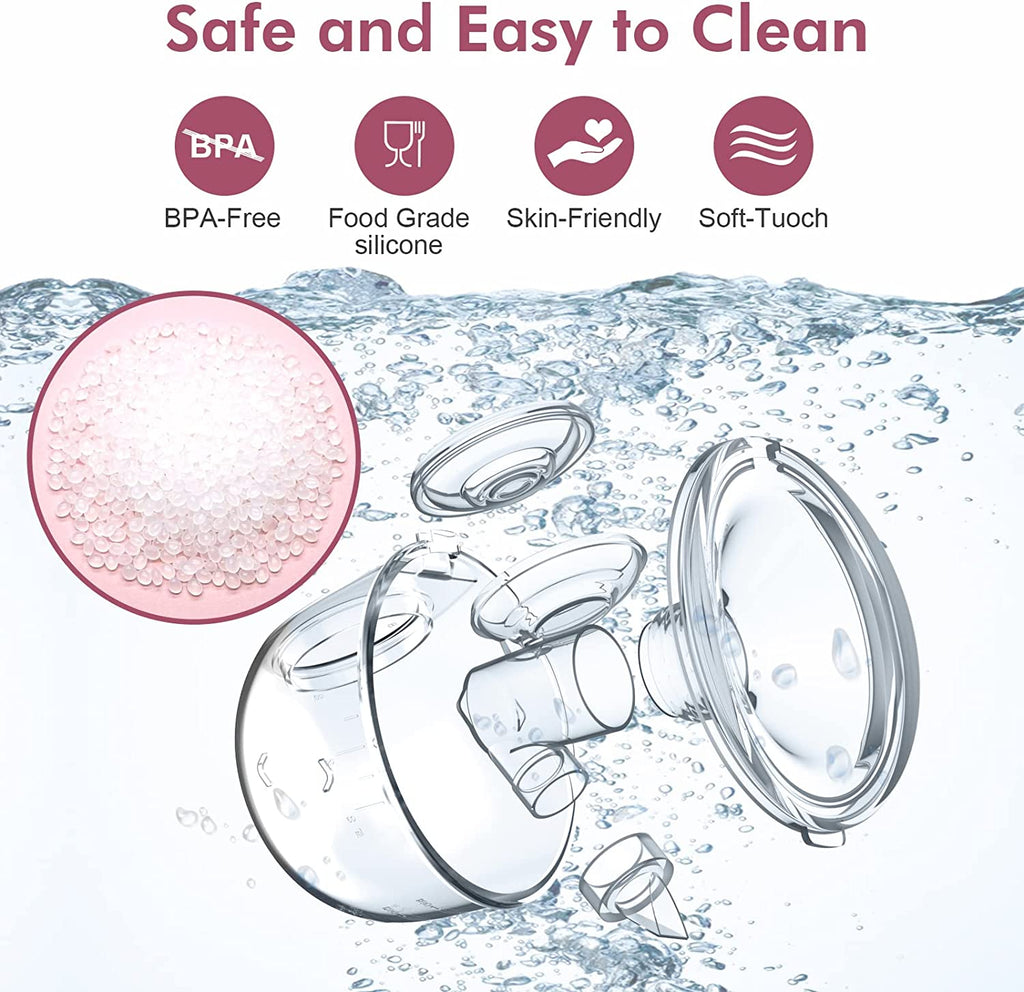 Wearable Breast Pump Hands Free of Longer Battery Life & LED Display, Portable Electric Breast Pump with 3 Modes & 9 Levels & Low Noise, 24 Mm Flange, 2 Pcs Pink